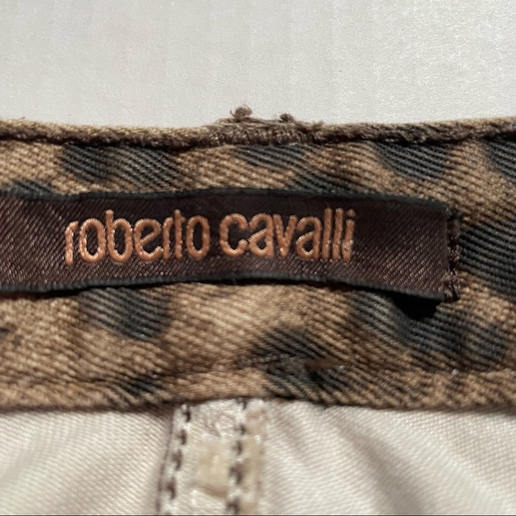 Roberto Cavalli Leopard Metallic Sheen Skinny Jeans Sz 6 - Picture 5 of 7